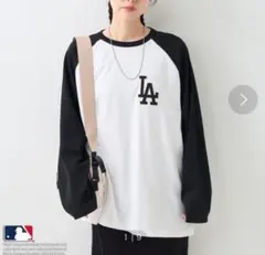 フリークスストア　MLB ラグラン Tシャツ　ブラック　ロンT 長袖
