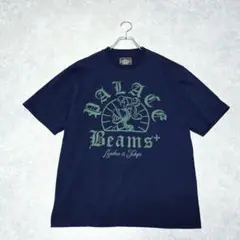 美品 別注 ビームスプラス PALACE(M)半袖Tシャツ ネイビー