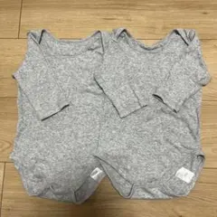 グレー 長袖ボディスーツ 2枚セット80