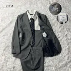 高級　REDA レダ　生地　メンズ　セットアップ　スーツ　チェック柄　グレー
