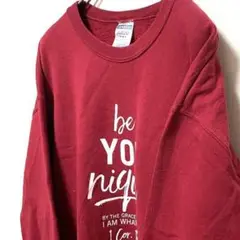 ジャージーズ スウェットトレーナーhe YOU nigne レッド 赤 古着