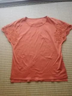 Coup de Chanceクードシャンス★オレンジ レース袖 TシャツMサイズ