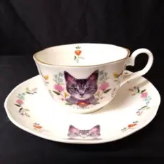 未使用 フェリシモ 猫部 カップ&ソーサー　新生活　　ティータイム　お花見　1