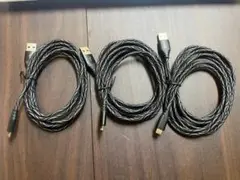 新品 未使用 3本セット 2M Micro USB ケーブル 急速充電 バンド付