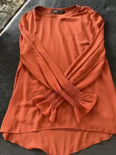 ZARA WOMAN オレンジ 長袖 シャツ M