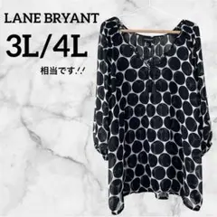 お値下げ歓迎❣️LANE BRYANT 【3L/4L】ドット柄五分袖ブラウス