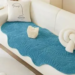 新品✨️ ソファカバー 掛けるだけ 90×120cm ブルー 保護パッド 滑り止め