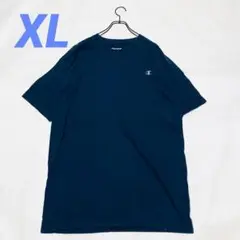 Champion Tシャツ メキシコ製 刺繍ロゴ XL ネイビー　T2 XL
