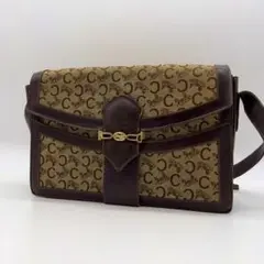レア美品✨CELINE セリーヌ マカダム ショルダーバッグ 馬車金具 ブラウン