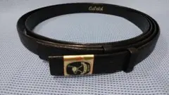 オーストリッチ黒色ベルト　2本 ベルトのみ　未使用品　レトロ