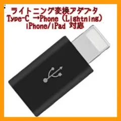 89ライトニング タイプC 変換アダプター iPhone type C 充電 黒