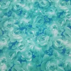 LECIEN◆ミセスマーチズコレクション✿青い薔薇柄プリント生地(2Fp302)