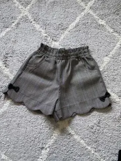 チェック柄スカラップヘムショートパンツ 130