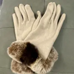 【美品】　ランバンオンブルー　手袋 ベージュ