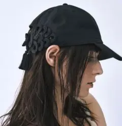 【tanakadaisuke/タナカダイスケ】チャイナリボンキャップ　黒 tanakadaisuke/タナカダイスケ】《STUDIOUS別注》China ribbon