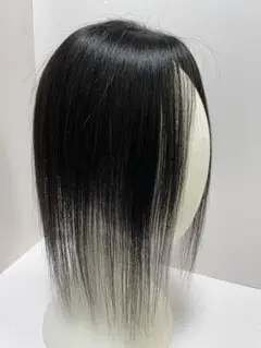 前髪ウィッグ人毛100%ヘアピース部分ウィッグ頭頂部ウィッグ超軽量ブラック