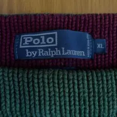 POLO ラルフローレン 厚手 コットン ニット セーター XL 90s