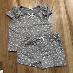花柄トップスとショートパンツセット 90