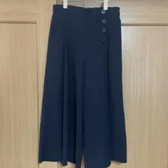 美品　YECCA VECCA　デザインガウチョパンツ　ネイビー　M