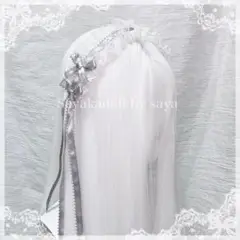 ♡ Princess W ribbon フリルヘッドドレス w×silver ♡