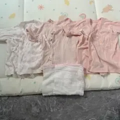 新品　短肌着50-60サイズ＋ミニガーゼ2枚付き