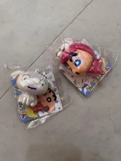 大人気!クレヨンしんちゃん シロ　キラキラストラップ 2個セット　当日発送