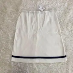 訳あり新品▽SANS COUTURE▽ニットフレアスカートMホワイト 上品