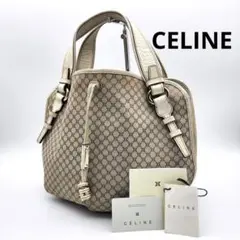 CELINE マカダム柄 総柄 トートバッグ ハンドバッグ キャンバス レザー