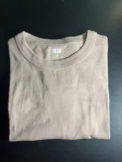 ユニクロ M薄ピンククルーネックT