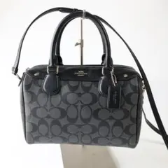 美品 コーチ COACH ショルダーバッグ 2wayミニボストン 黒 ハンド 鞄