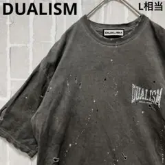 DUALISM デュアリズム 半袖 Tシャツ M ダメージ加工 ペンキ クロス