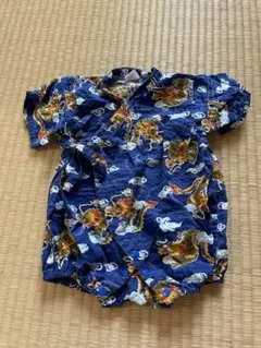 ネイビー 甚平 ドラゴン柄 80サイズ