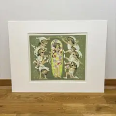 池田修三　大判木版画　「花のマドンナ」