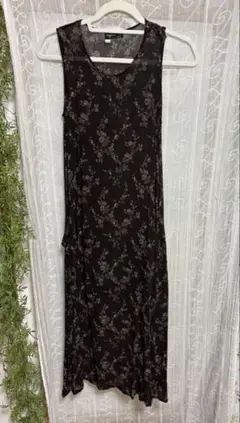 アニエスベー 90s花柄ロングフレアワンピース