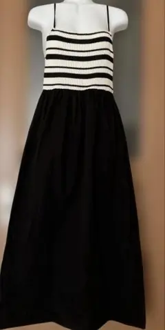 ZARA ストライプキャミソールロングワンピース