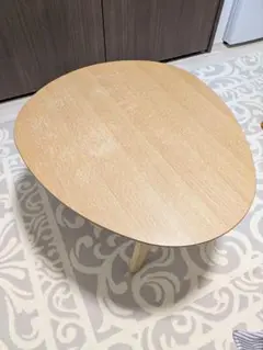 楕円形ナチュラル木製テーブル 75×65