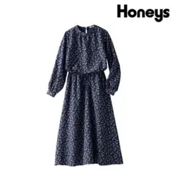タイムセール！！新品未使用　ネイビー花柄長袖ワンピース　Sサイズ
