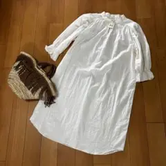 未使用品 アイボリー チュニック 五分袖 日本製 体型カバー