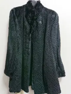 美品 ミンク コート シェブロン フェイクファー アセテート100%