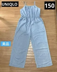 UNIQLO girls シャンブレーサロペット 150 ブルー