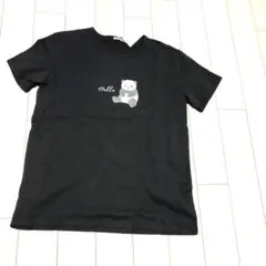 新品。チャコールグレーにパンダイラストが可愛い綿100%カットソー