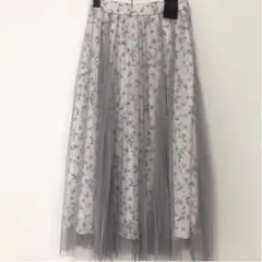 アプワイザーリッシェ チュール 花柄 プリーツスカート