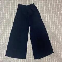 H&M 黒 ワイドパンツ 34 シンプルデザイン　エイチアンドエム