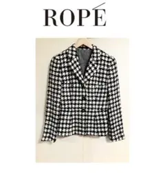 新品同様美品 ROPE 上品な千鳥格子柄 ツィードジャケット