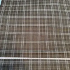 生地　プリントチェック柄　1m 焦茶