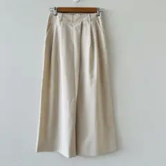 【美品】グリーンレーベルリラクシング　ワイドガウチョパンツ　ベージュ