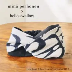 クロスヘアバンド☁︎ミナペルホネン☁︎ hello swallow☁︎ツバメ