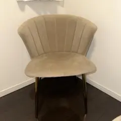 ベルベットシェル型チェア ゴールド脚