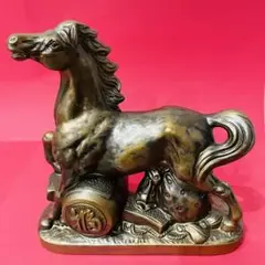 馬(午) 置物 ゴールド 打出の小槌 宝袋 福 干支 風水