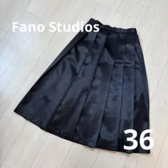 【美品】Fano Studios プリーツスカート 黒 S 韓国　光沢 サテン